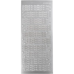 Stickers, indbydelse, 10x23 cm, silver, 1 ark