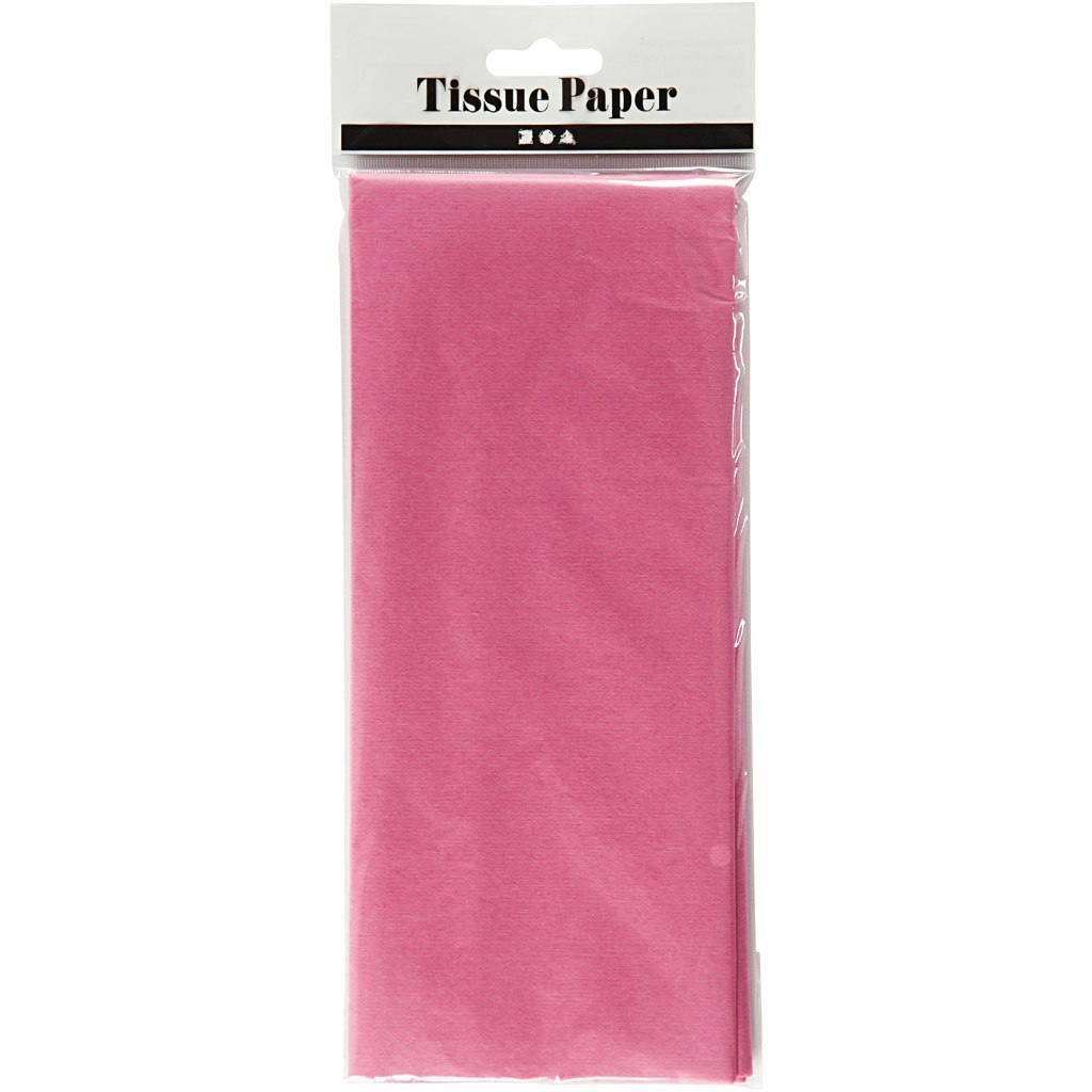 Silkespapper, 50x70 cm, 17 g, rosa, 10 ark/ 1 förp.