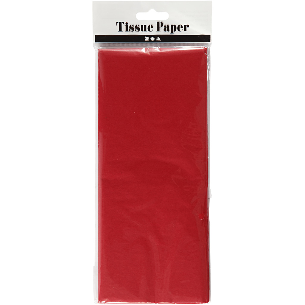 Silkespapper, 50x70 cm, 17 g, röd, 10 ark/ 1 förp.
