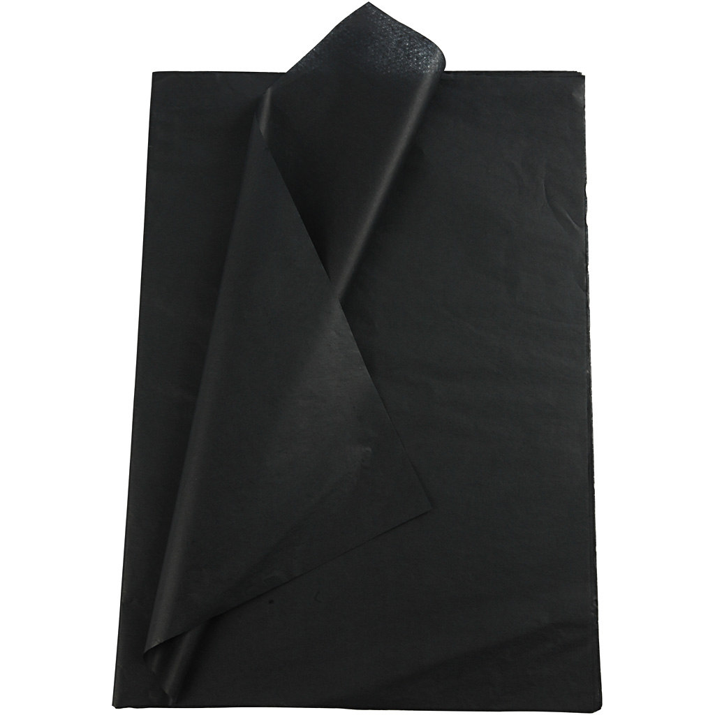 Silkespapper, 50x70 cm, 17 g, svart, 10 ark/ 1 förp.