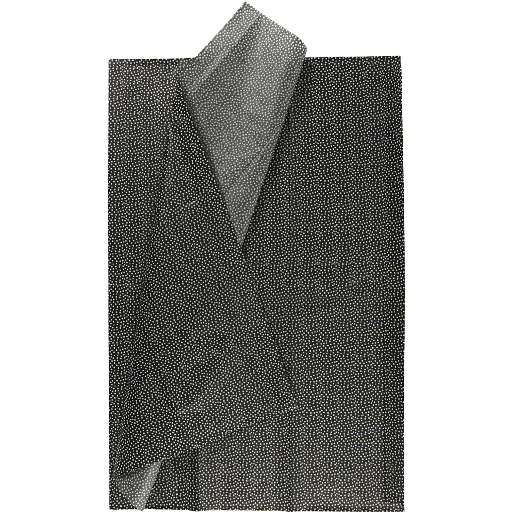 Silkespapper, 50x70 cm, 17 g, svart, 6 ark/ 1 förp.
