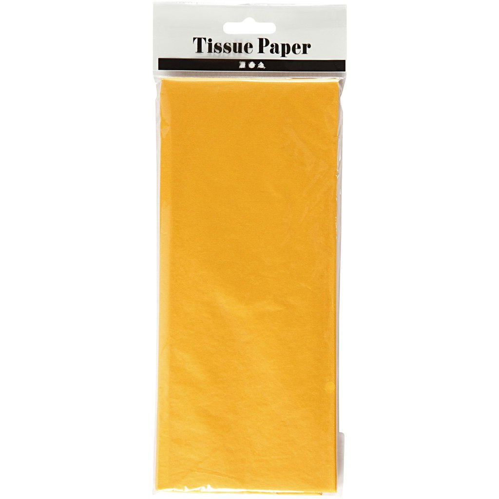 Silkespapper, 50x70 cm, 17 g, gul, 10 ark/ 1 förp.