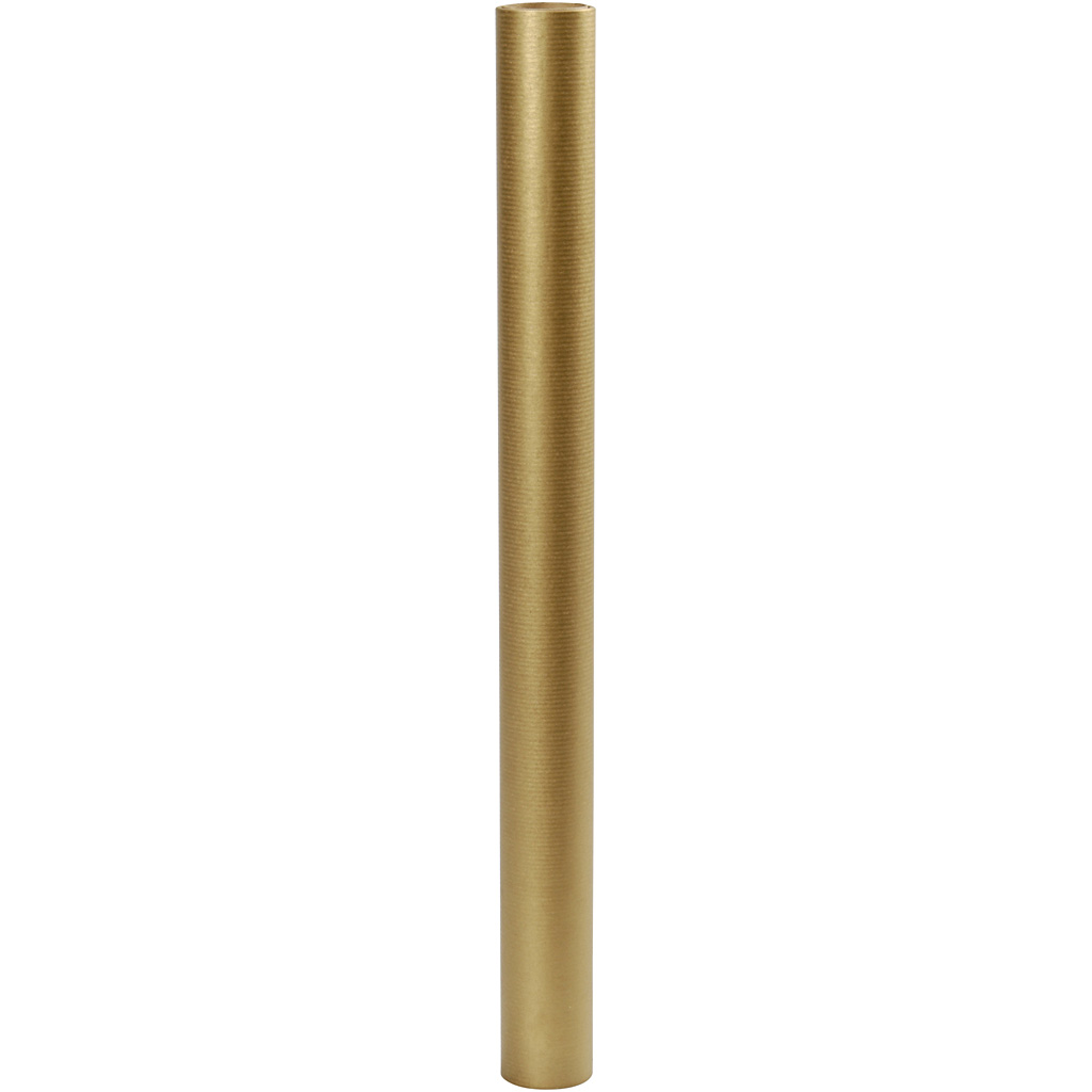 Presentpapper, B: 50 cm, 60 g, guld, 5 m/ 1 rl.