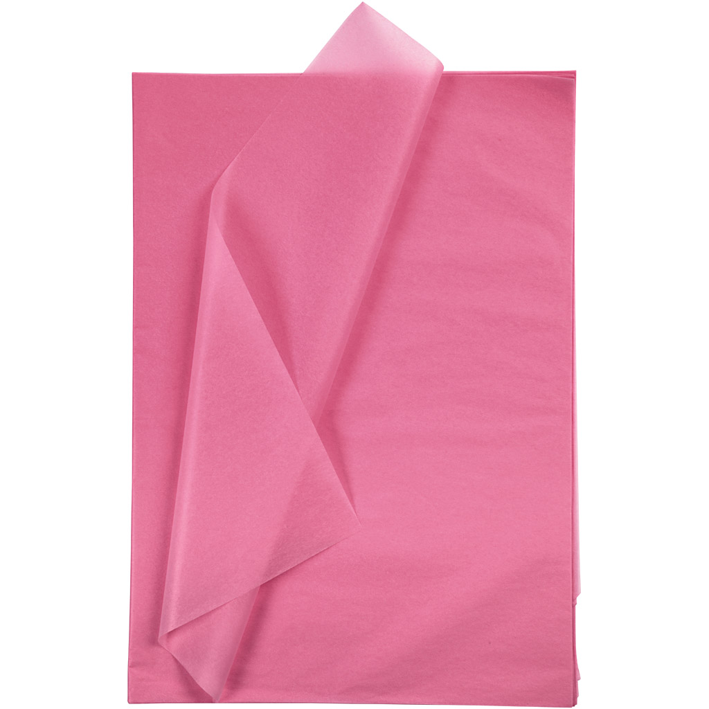 Silkespapper, 50x70 cm, 17 g, rosa, 25 ark/ 1 förp.