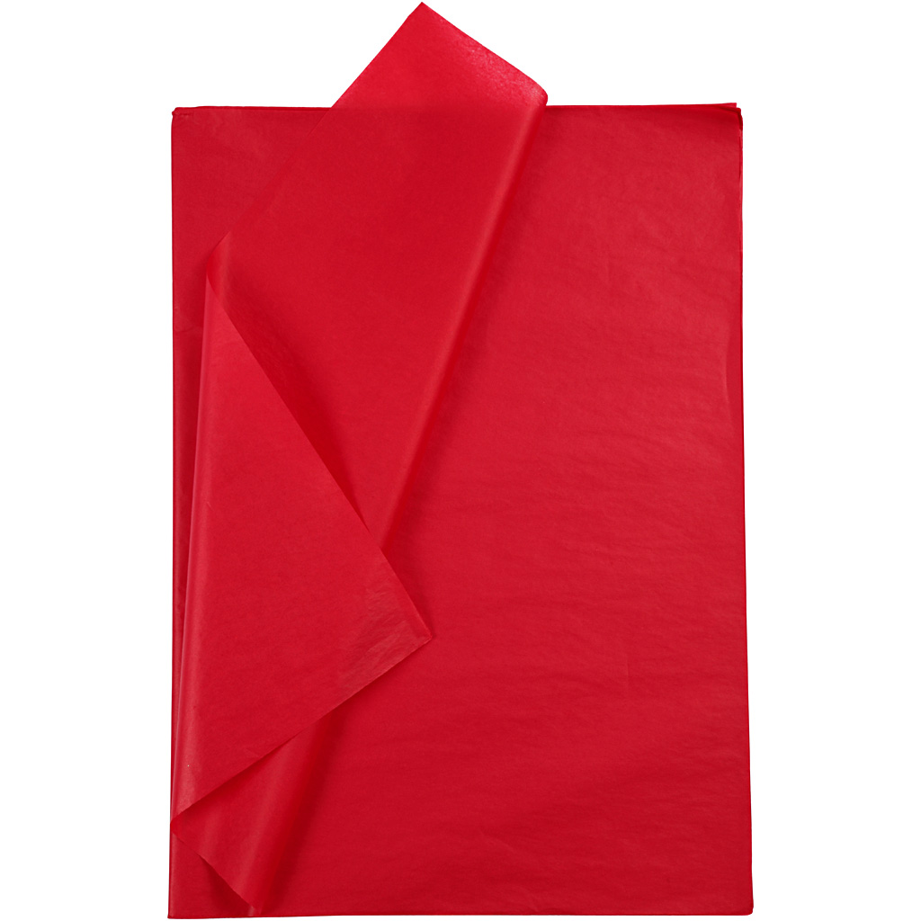 Silkespapper, 50x70 cm, 17 g, röd, 25 ark/ 1 förp.