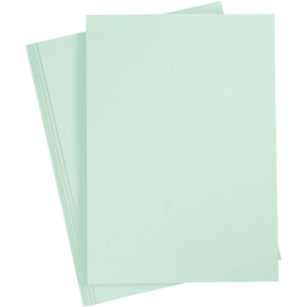 Färgad kartong, A4, 210x297 mm, 210 g, pastellgrön, 10 ark/ 1 förp.