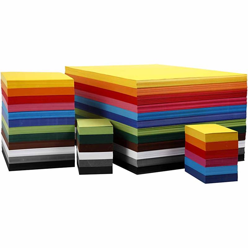 Creativ kartong, A6, 105x148 mm, 180 g, mixade färger, 12x100 ark/ 1 förp.