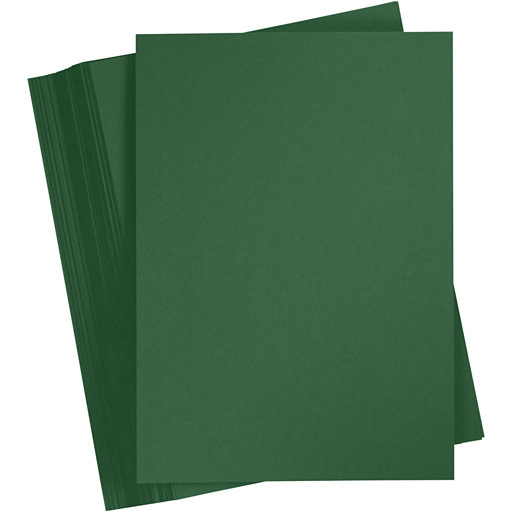 Färgad kartong, A4, 210x297 mm, 180 g, grangrön, 100 ark/ 1 förp.