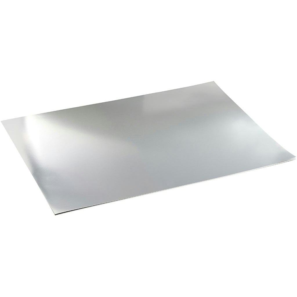 Metallkartong, A2, 420x600 mm, 280 g, silver, 10 ark/ 1 förp.