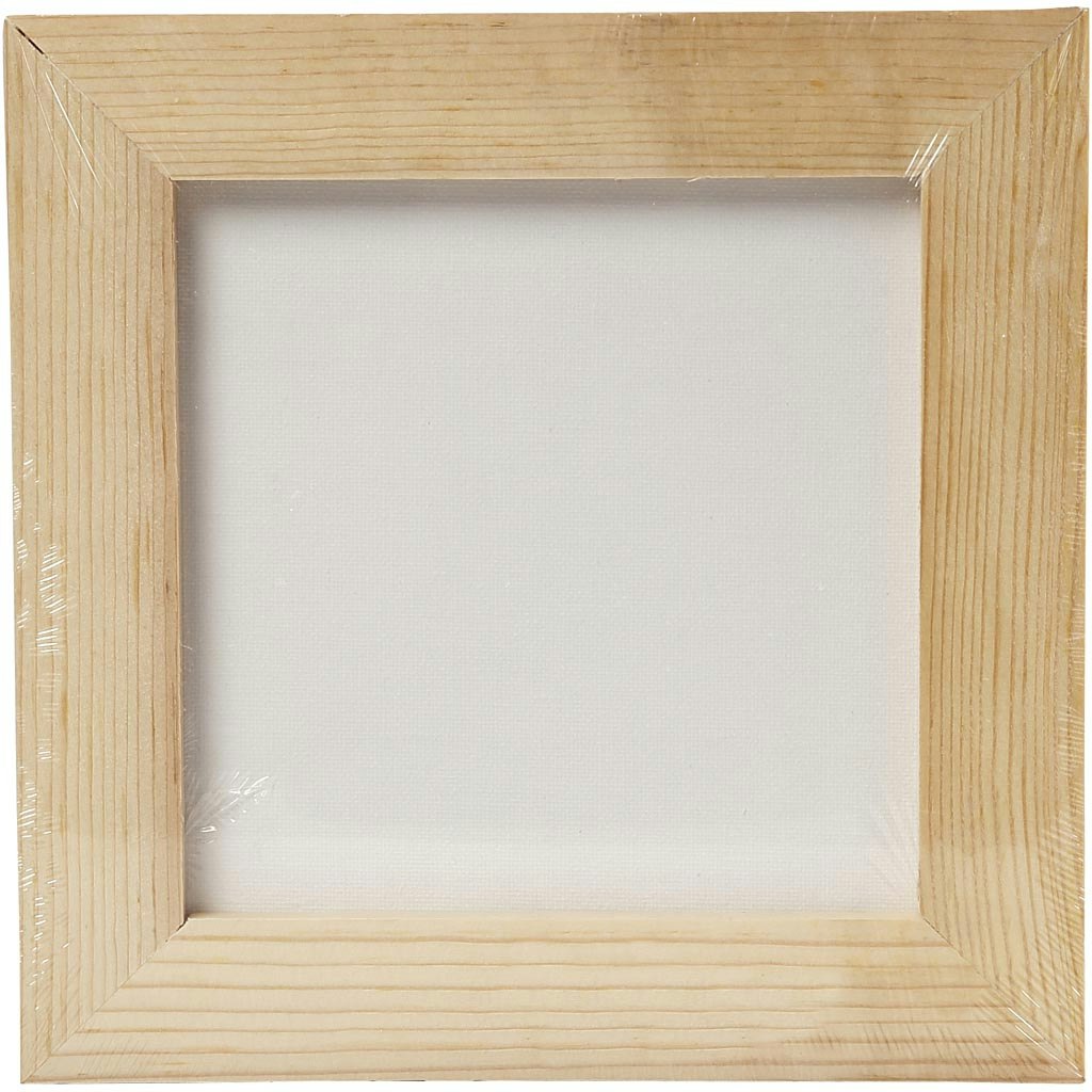 Träram med målarplatta, djup 1,5 cm, stl. 20,8x20,8 cm, vit, 1 st.