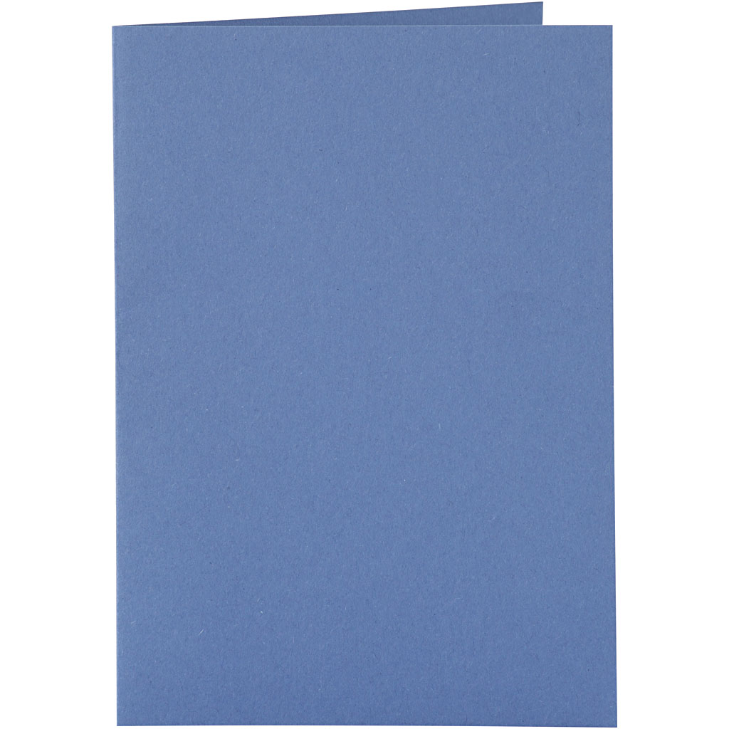 Kort och kuvert, kortstl. 10,5x15 cm, kuvertstl. 11,5x16,5 cm, 110+220 g, blå, 6 set/ 1 förp.
