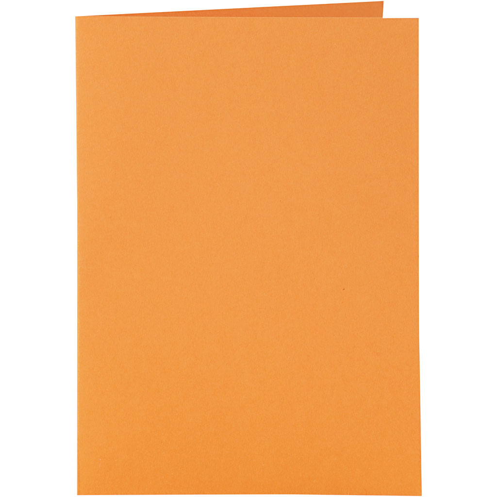 Kort och kuvert, kortstl. 10,5x15 cm, kuvertstl. 11,5x16,5 cm, 110+220 g, orange, 6 set/ 1 förp.