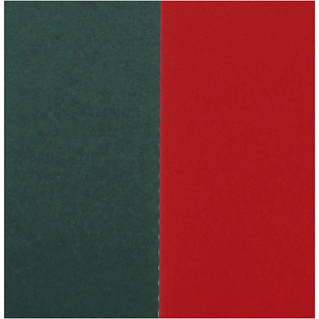 Kort och kuvert, kortstl. 15x15 cm, kuvertstl. 16x16 cm, 110+230 g, grön, röd, 50 set/ 1 förp.