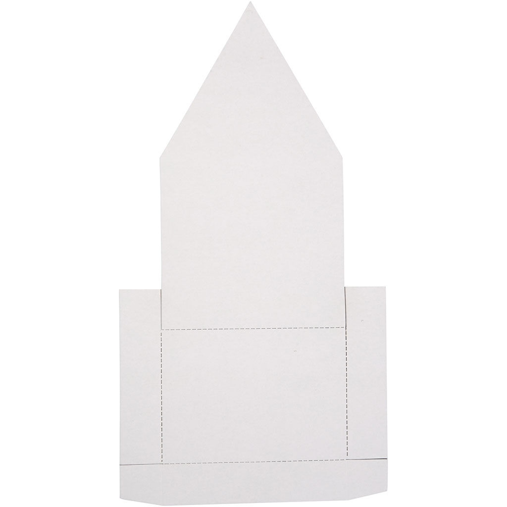 Figurformade krasselådor, hus, H: 20 cm, vit, 6 set/ 1 förp.