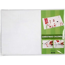 Julkalender, stl. 30x42 cm, vit, 5 st./ 1 förp.