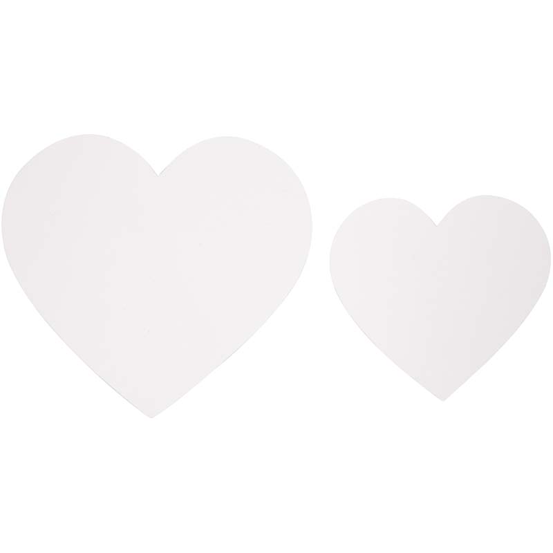 Hjärtan, stl. 6+8,5 cm, 240 g, vit, 50 st./ 1 förp.
