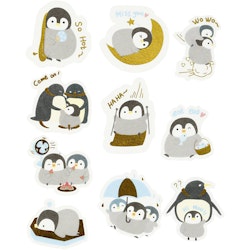 Washi stickers, pingviner, stl. 40-53 mm, 30 st./ 1 förp.
