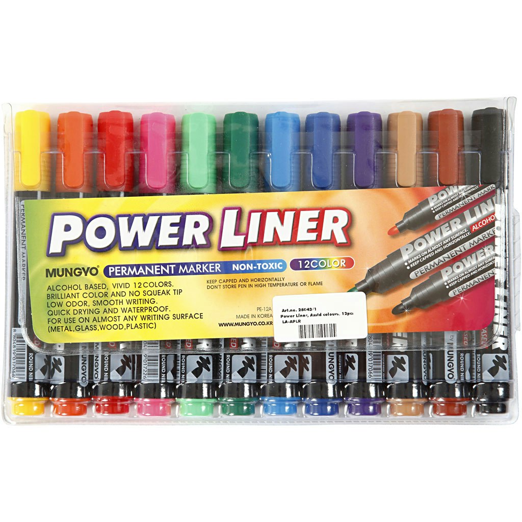 Power Liner, spets 1,5-3 mm, mixade färger, 12 st./ 1 förp.