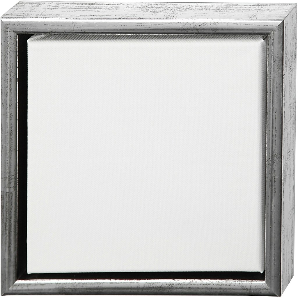 ArtistLine Canvas med ram, djup 3 cm, stl. 24x24 cm, 360 g, antiksilver, vit, 1 st.