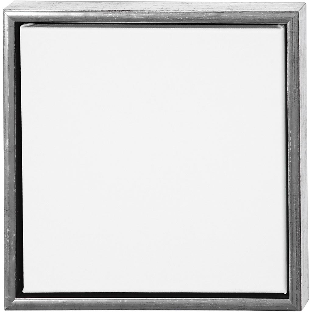ArtistLine Canvas med ram, djup 3 cm, stl. 34x34 cm, 360 g, antiksilver, vit, 1 st.