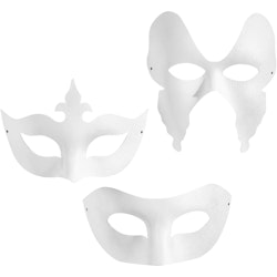 Masker, H: 10-20 cm, B: 18-20 cm, vit, 3x4 st./ 1 förp.