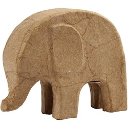 Elefant av papier-maché, H: 14 cm, L: 17 cm, 1 st.