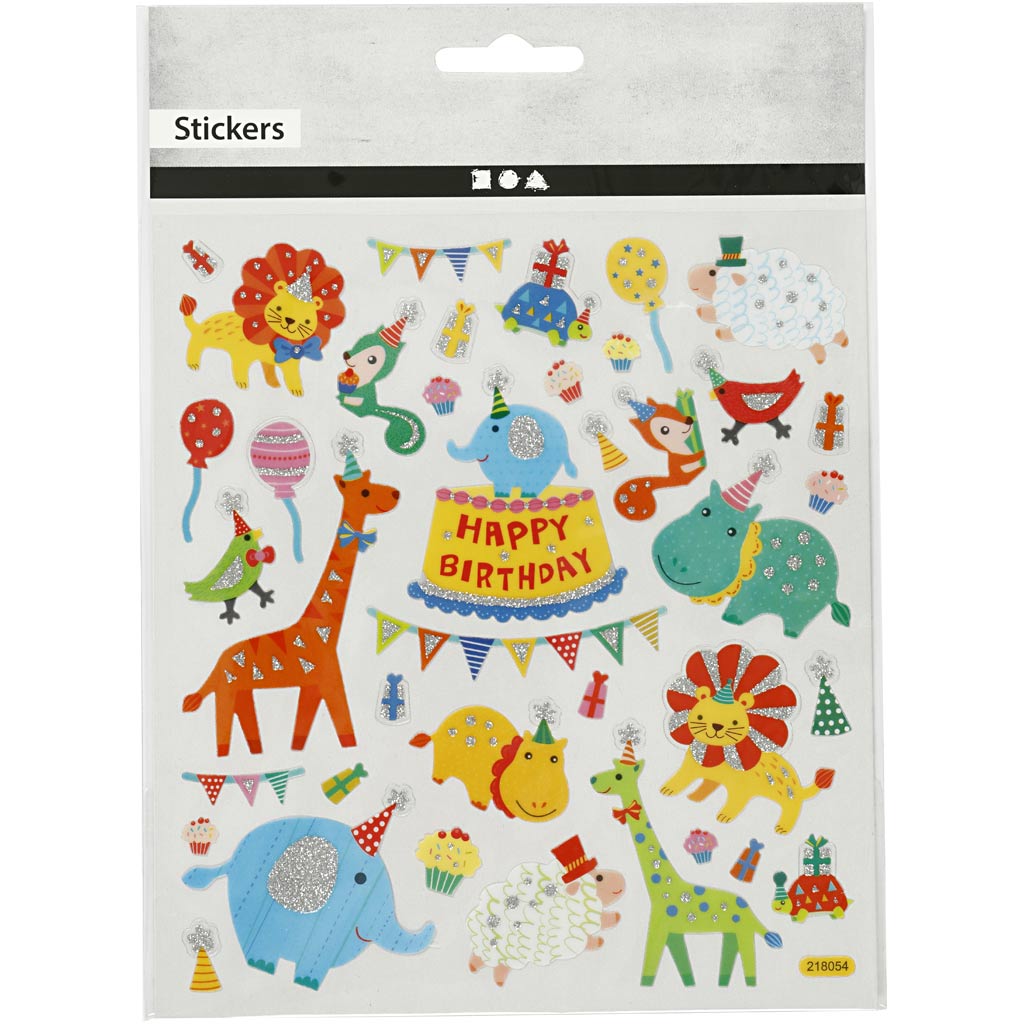 Stickers, djurorkester, 15x16,5 cm, 1 ark