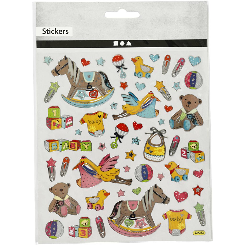 Stickers, baby, 15x16,5 cm, 1 ark