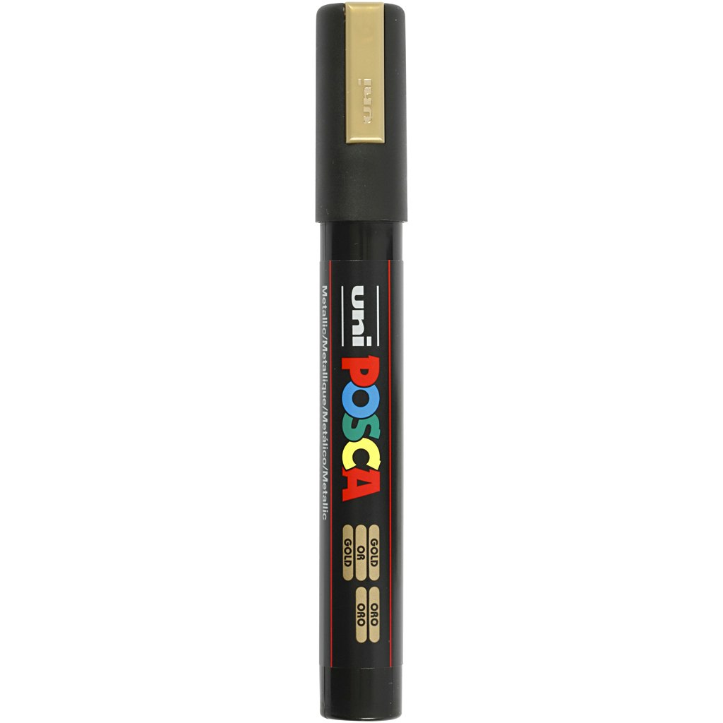 Posca Marker , nr. PC-5M, spets 2,5 mm, guld, 1 st.