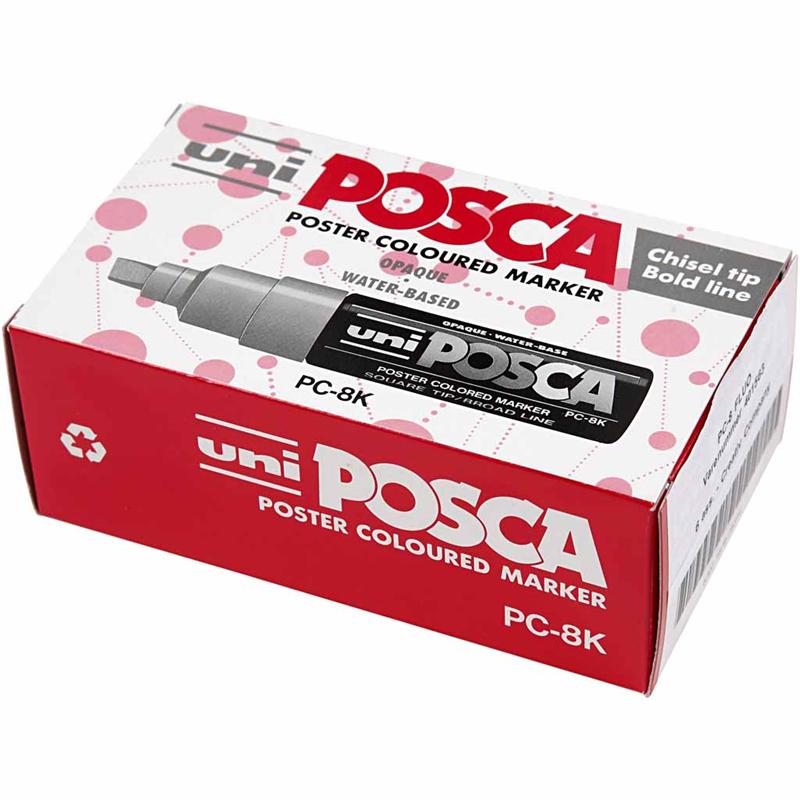 Posca Marker , nr. PC-8K, spets 8 mm, mixade färger, 6 st./ 1 förp.
