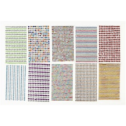 Rhinstenar stickers, Dia. 4-6 mm, 16x9,5 cm, mixade färger, 10 ark/ 1 förp.
