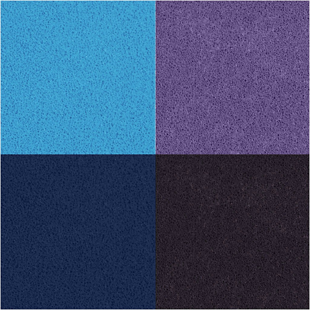 Stämpeldyna, H: 2 cm, stl. 3,5x3,5 cm, blå, himmelsblå, lila, violet, 4 st./ 1 förp.