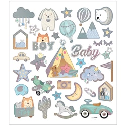 Stickers, baby boy, 15x16,5 cm, 1 ark