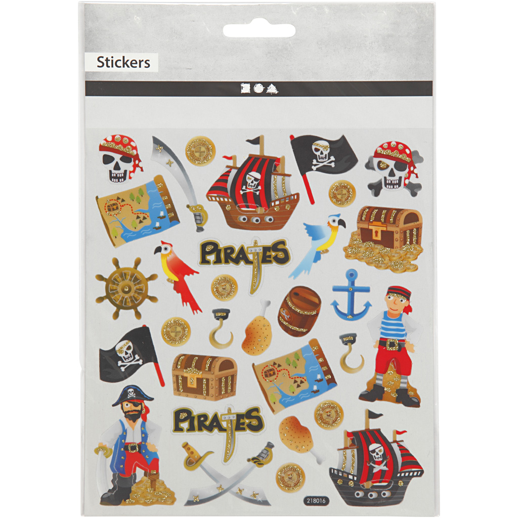 Stickers, pirater, 15x16,5 cm, 1 ark