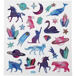Stickers, djur med stjärntecken, 15x16,5 cm, 1 ark