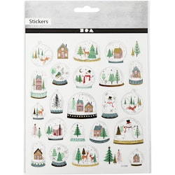 Stickers, snöglober, 15x16,5 cm, 1 ark