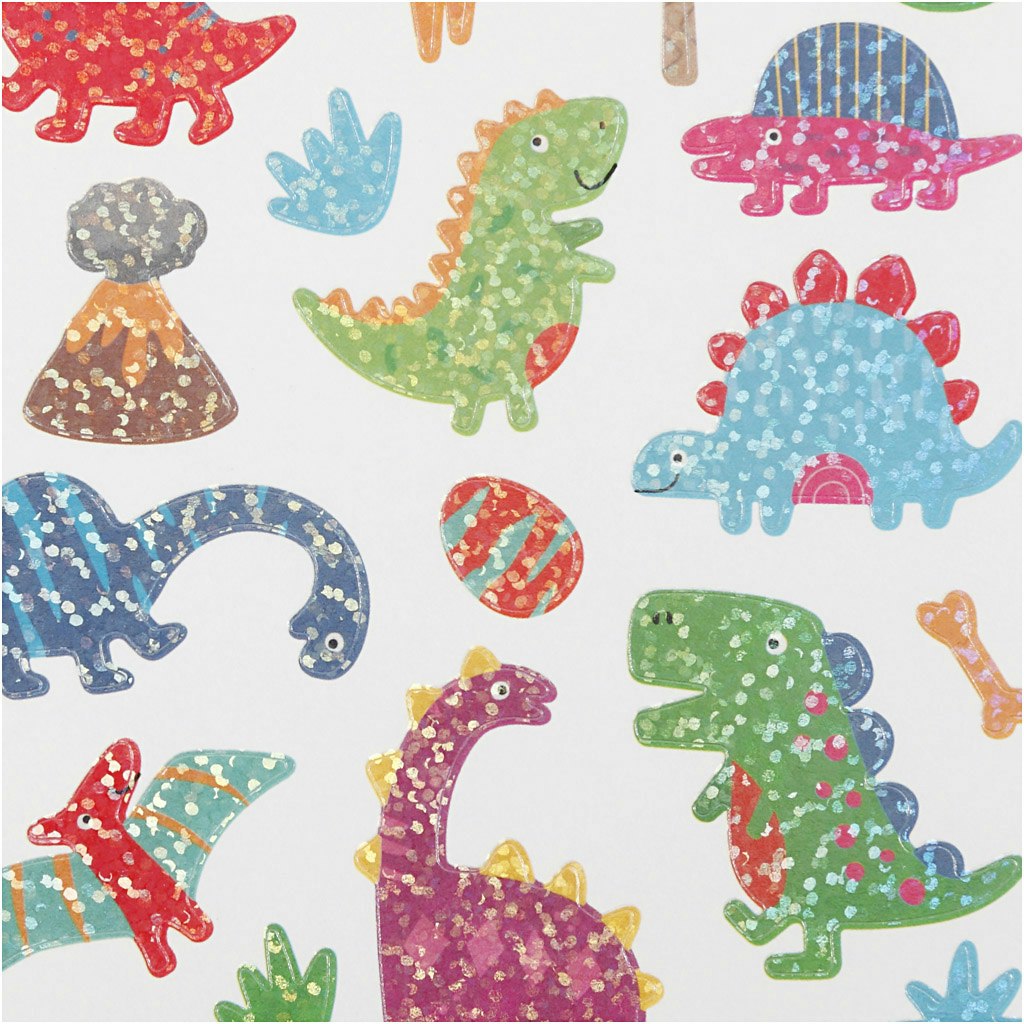 Stickers, dino, 15x16,5 cm, 1 ark