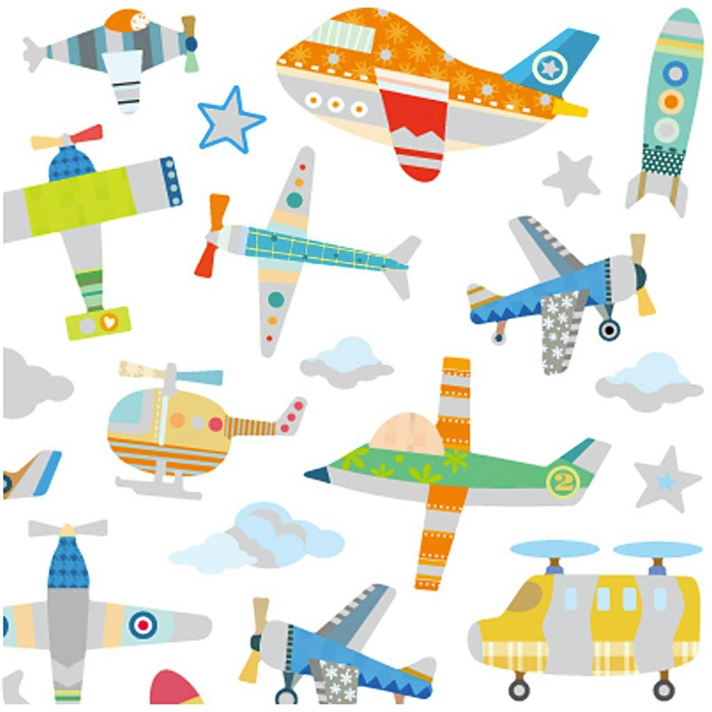 Stickers, flygplan och helikopter, 15x16,5 cm, 1 ark