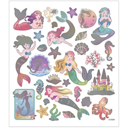 Stickers, sjöjungfru, 15x16,5 cm, 1 ark