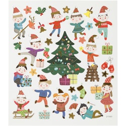 Stickers, barnens jul, 15x16,5 cm, 1 ark