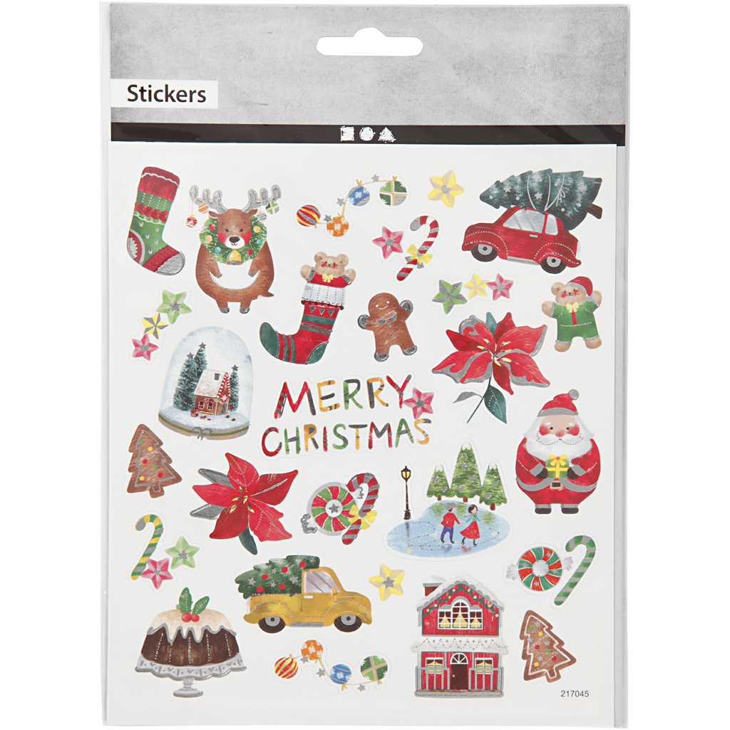 Stickers, allt till jul, 15x16,5 cm, 1 ark