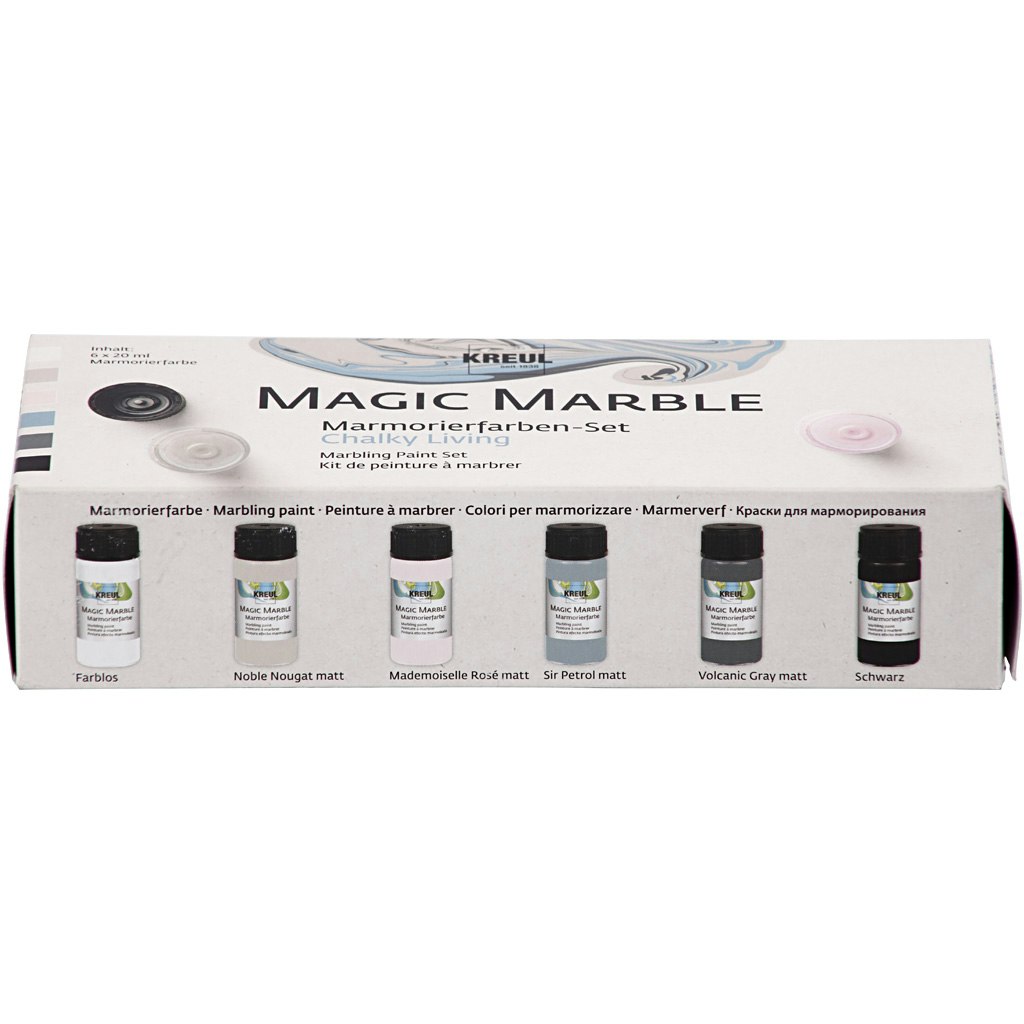 Magic Marble Marmoreringsfärg, dova färger, 6x20 ml/ 1 förp.