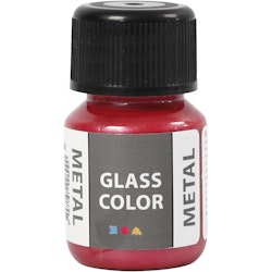 Glasfärg metall, röd, 30 ml/ 1 flaska