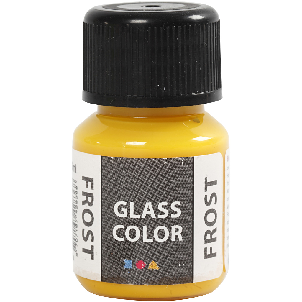 Glasfärg frost, gul, 30 ml/ 1 flaska