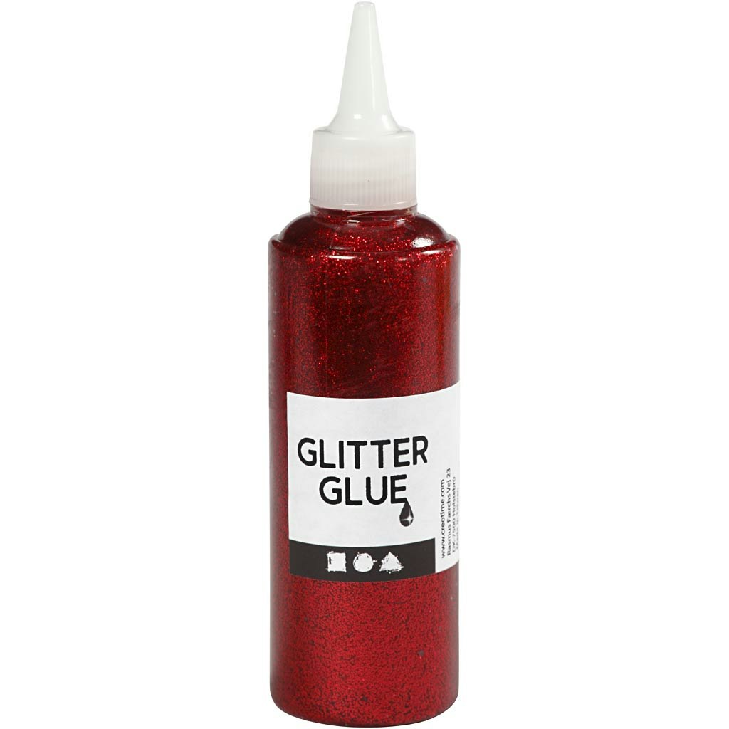 Glitterlim, röd, 118 ml/ 1 flaska