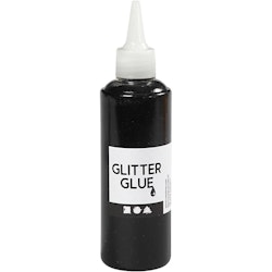 Glitterlim, svart, 118 ml/ 1 flaska