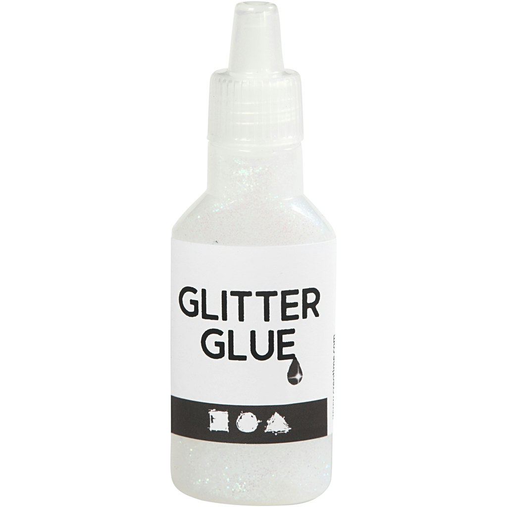 Glitterlim, holografiskt vit, 25 ml/ 1 flaska