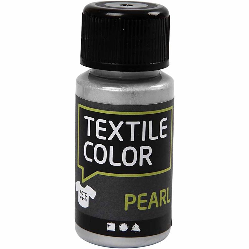 Textile Color, pärlemor, silver, 50 ml/ 1 flaska