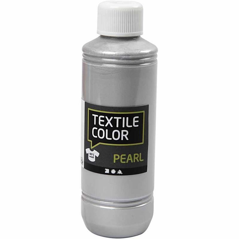 Textile Color, pärlemor, silver, 250 ml/ 1 flaska