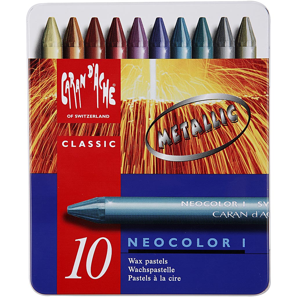 Neocolor I, L: 10 cm, tjocklek 8 mm, metallicfärger, 10 st./ 1 förp.